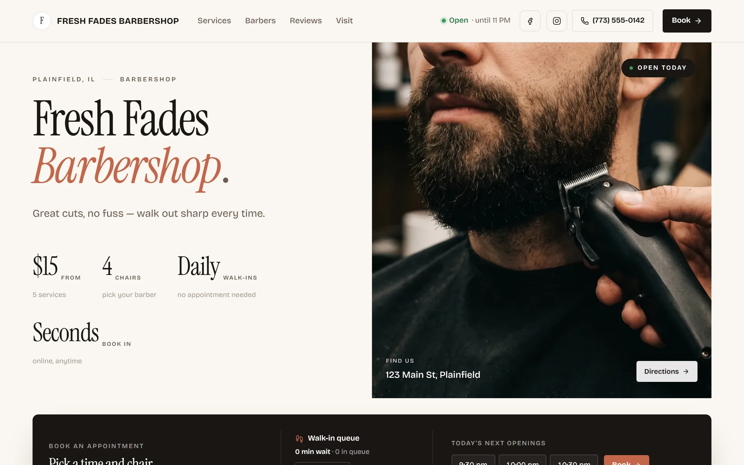 Editorial Split — magazine-style half-and-half hero